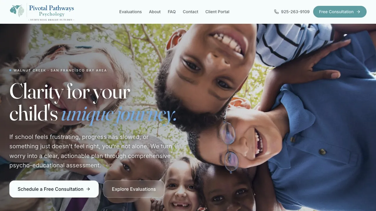 Pivotal Pathways Psychology website screenshot